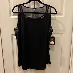 RBX Black Workout Tank Top with Mesh